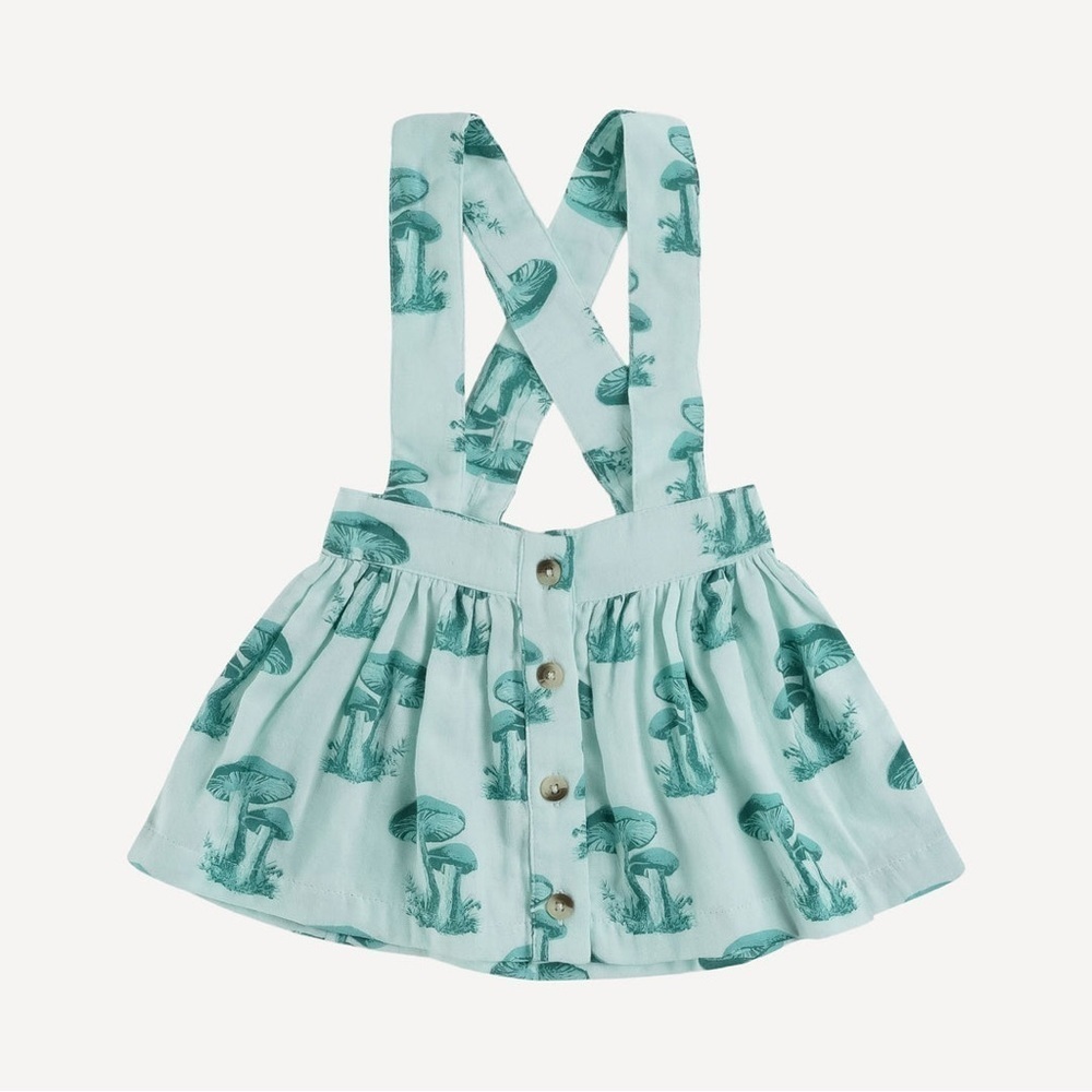 Kate Quinn Toddler Suspender Skirt, Blue Wild Mushroom, Size 18-24m, NWT - Picture 1 of 7